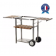 CHARIOT PLANCHA BOIS ET INOX POUR PLANCHA 2 FEUX BAILA