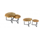 TABLE BASSE LOT DE 2 TABLES D'APPOINT OCTOGONALES STRUCTURE MÉTAL LAS VEGAS