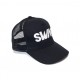 CASQUETTES DE BASEBALL NOIRES AVEC TEXTE SWAG