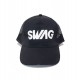 CASQUETTES DE BASEBALL NOIRES AVEC TEXTE SWAG