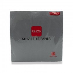 CARTON DE 36 PIECES SERVIETTE MICROPOINTE 2 PLIS 38X38 CM X40P GRIS