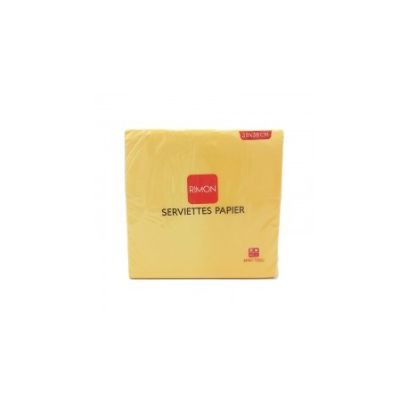 CARTON DE 36 PIECES SERVIETTE MICROPOINTE 2 PLIS 38X38 CM X40P JAUNE