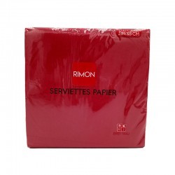 CARTON DE 36 PIECES SERVIETTE MICROPOINTE 2 PLIS 38X38 CM X40P ROUGE RIMON