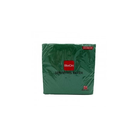 CARTON DE 36 PIECES SERVIETTE MICROPOINTE 2 PLIS 38X38 CM X40P VERT SAPIN