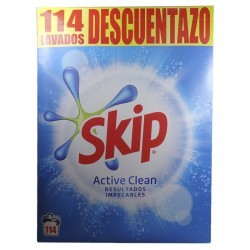 CARTON DE 2 PIECES SKIP EN POUDRE 114 LAVAGES ACTIVE CLEAN