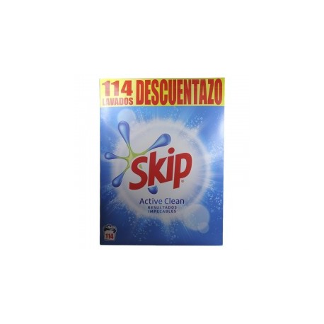 CARTON DE 2 PIECES SKIP EN POUDRE 114 LAVAGES ACTIVE CLEAN