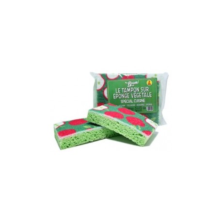 CARTON DE 30 PIECES TAMPONS SUR EPONGES VEGETALE CUISINE X2