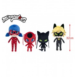 LOT DE 48 PIECES PELUCHE MIRACULOUS LADYBUG ET FRIENDS 4 ASSORTIS TAILLE 3